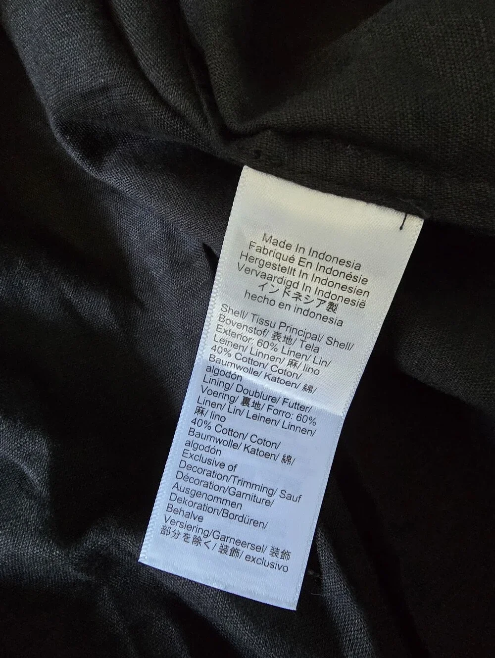 J. Crew Black Cross-back Linen Cotton Blend XXL Nwt